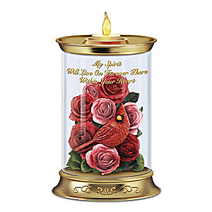 Memorial Flameless Candleholder With Always In Bloom Bouquet