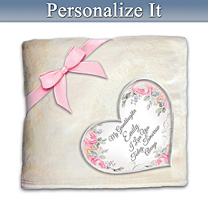 Plush Blanket Personalized With Granddaughter's Name