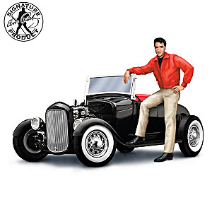 1:18-Scale Ford Model A Sculpture With Elvis Figure
