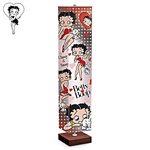 Betty Boop Floor Lamp With Art On 4-Sided Fabric Shade