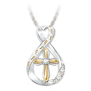 "Footprints In The Sand" Diamond Infinity Pendant Necklace