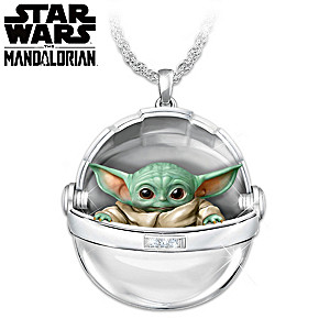 The Mandalorian Hover Pram Necklace With The Child Inside