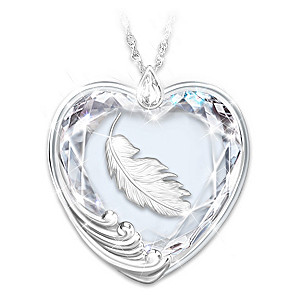 "Touch Of An Angel" Remembrance Crystal Pendant Necklace