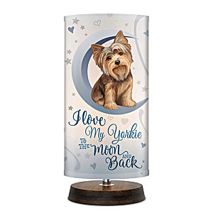 Yorkie Dog Artistic Table Lamp With Fabric Shade