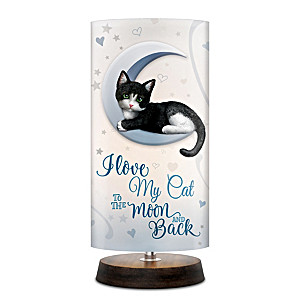 Cat Artistic Table Lamp With Fabric Shade