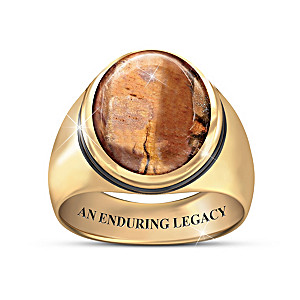 "Enduring Legacy" Genuine Petrified Wood Fossil Men's Ring