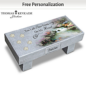 Personalized Illuminated Pet Remembrance Bench Sculpture