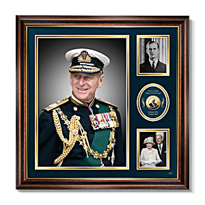 Prince Philip Framed Wall Decor With Tribute Crown Coin