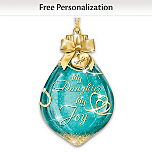 Light-Up Glass Ornament Personalized For Your Daughter