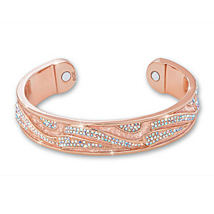 "Aurora Borealis" Copper Cuff Bracelet And Over 400 Crystals