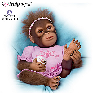 Cooing Cora Baby Monkey Doll "Coos" and “Breathes”