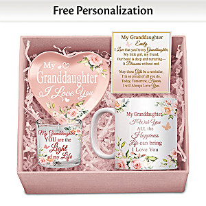 "Granddaughter, I Love You" 4-In-1 Personalized Gift Box Set