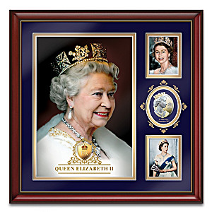 Queen Elizabeth II Commemorative Wall Decor With Medallion