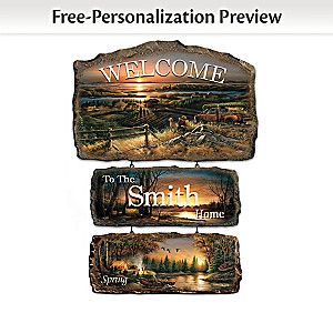 Terry Redlin Seasonal Art Personalized Welcome Sign
