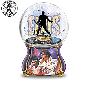 Elvis Presley Burning Love Musical Glitter Globe Collection