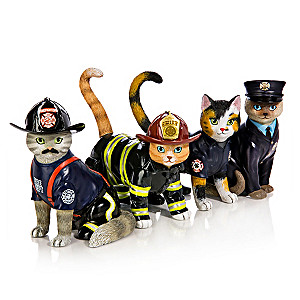 "Furr-ever Firefighter" Cat Figurine Collection