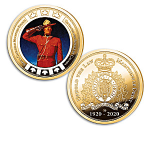 RCMP Gold-Plated Coins With Arnold Friberg Mountie Artwork
