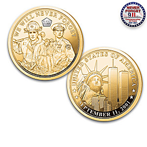 9/11 20th Anniversary 24K Gold-Plated Proof Coin Collection