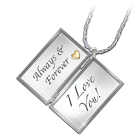  You Engraved Letter Locket Diamond Necklace Romantic Jewelry Gift