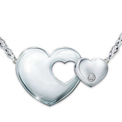 Mother Daughter Sterling Silver Diamond Necklace Always My Daughter 