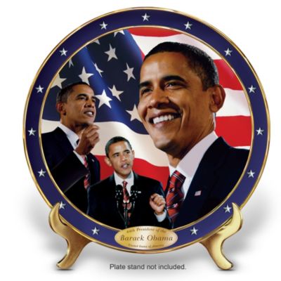 Barack Obamas Historic Victory Collectable Porcelain Plate w COA/Stand 2008 NOS 