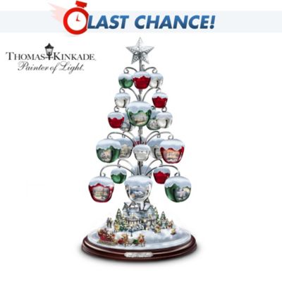 Thomas Kinkade Jingle All The Way Bell Ornament Tabletop Christmas Tree