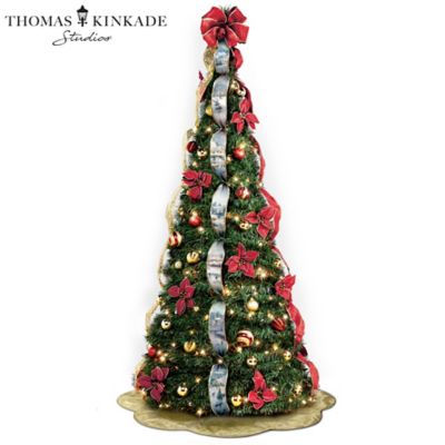 Thomas Kinkade Pre Lit Pull Up Christmas Tree Wondrous Winter