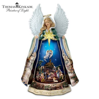Thomas Kinkade Talking Nativity Angel Sculpture with Music and