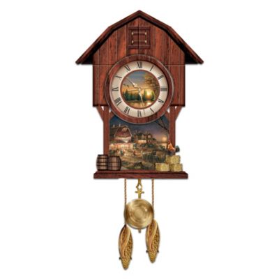 Bradford Exchange Terry Redlin Harvest Moon Ball Cuckoo Clock