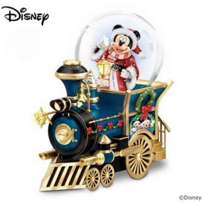 Disney Mickey Mouse Christmas Musical Locomotive Snowglobe