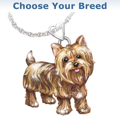 Dog Lovers Diamond Pendant Necklace: Playful Pup