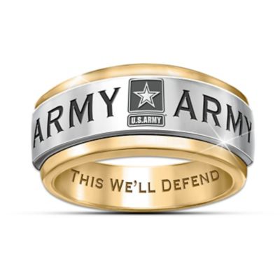 U.S. Army Stainless Steel Men's Spinning Ring