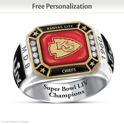 Kansas City Chiefs Super Bowl Liv Mens Personalized Commemorative Nfl Fan Ring