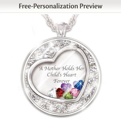 mother child heart necklace