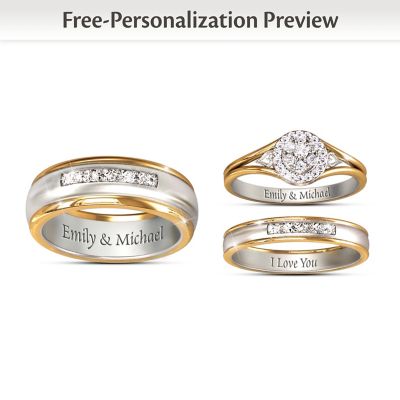 personalized his and her rings