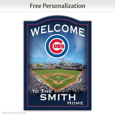 Welcome Sign: Chicago Cubs Personalized Family Welcome Sign