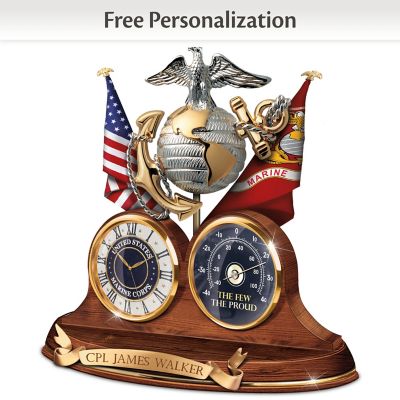 Usmc Semper Fi Personalized Thermometer Desk Clock