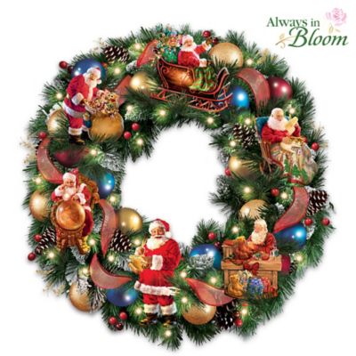 Dona Gelsinger Santas Busy Season Illuminated Wreath - 