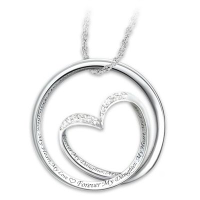 Forever In My Heart Diamond Sterling Silver Pendant Necklace