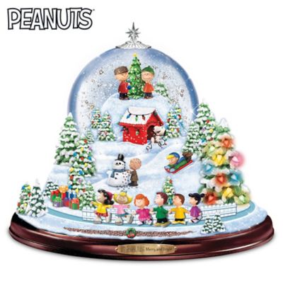 PEANUTS Christmas Snowglobe With Lights, Music And Motion