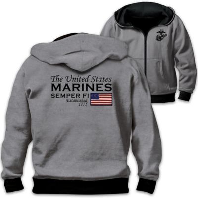 usmc zipper hoodie