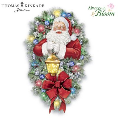 Thomas Kinkade A Most Enchanted Christmas Wreath Lights Up