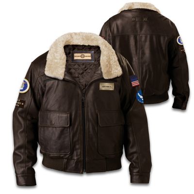 U S Military Air Force Mens Leather Bomber Jacket