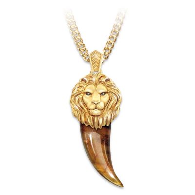 lion tooth gold necklace