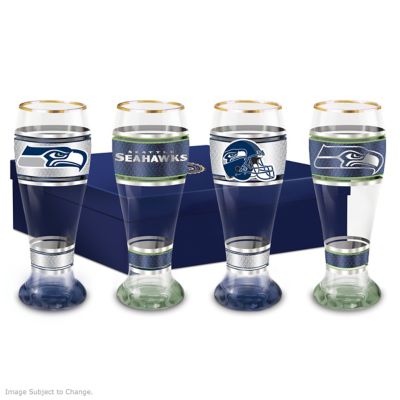 Seattle Seahawks Super Bowl XLVIII Champions Commemorative 16-Ounce Pint Glass & 4 Coasters Gift Set
