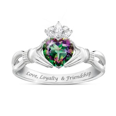 Spirit Of Ireland Sterling Silver Irish Claddagh Ring Featuring A Heart ...