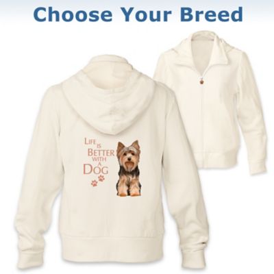 Pullover Hoodie Teely Shop Womens Life Is Better With A Yorkie Life Gildan 