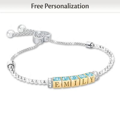 birthstone bracelet bolo personalized granddaughter