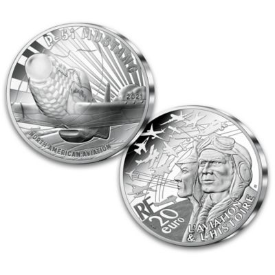 P-51 Mustang Piedfort Coin: 44.4 Grams Of 90% Silver