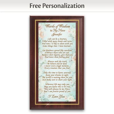 Words Of Wisdom For My Niece Personalized Wooden Plaque Wall Decor ...